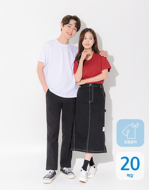 [자체제작] 코마 20수 라운드 반팔티셔츠 (반팔/긴팔)