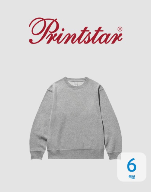 [프린트스타]오버핏 기모 맨투맨